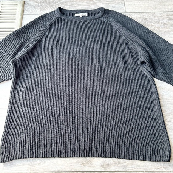 Oak+Fort Black Rib Knit Draped Sweater - Picture 7 of 12